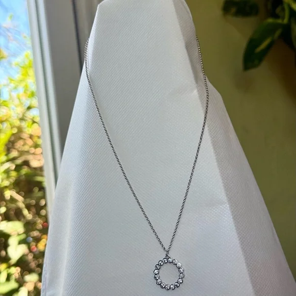 Kate Spade New York Full Circle Mini Pendant Necklace - Silver - Picture 3 of 9